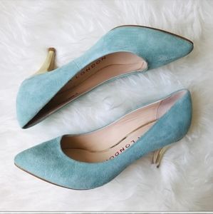 Sacha London light blue pumps embellished heel